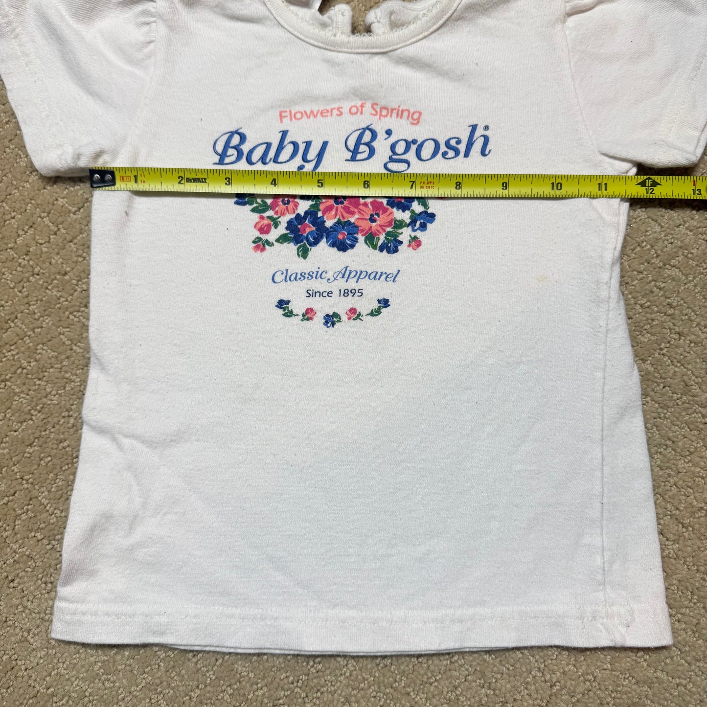 90s Kids Toddler Vintage Baby B’Gosh Oshkosh Floral All Over Print Pant White Tshirt 2pc Set / 24m 2T/ Made in USA Baby