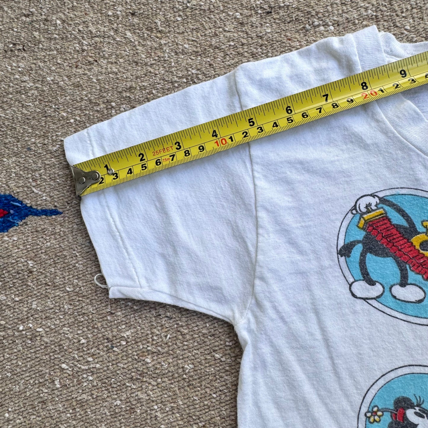 80s 90s Kids Vintage Walt Disney Mickey Single Stitch White T-Shirt 4Y 5Y 6Y