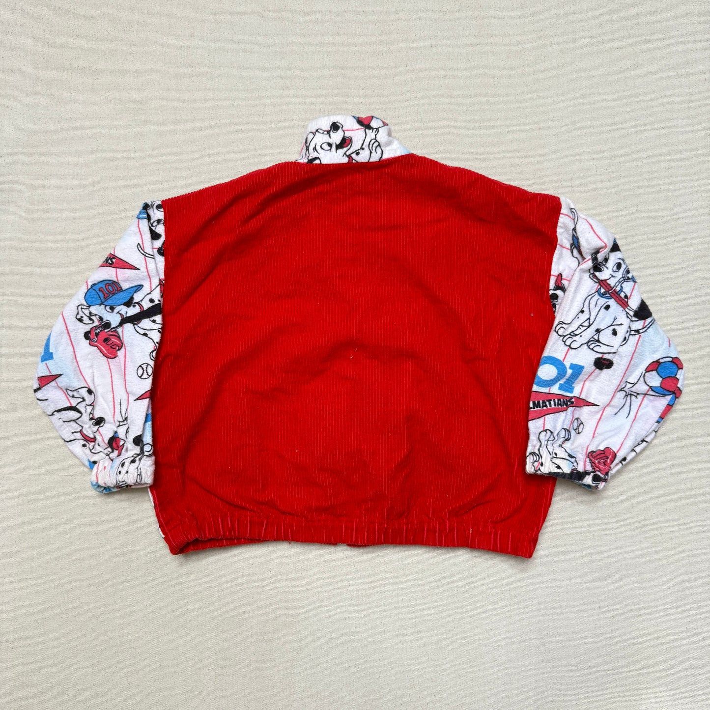 90s Kids Vintage Handmade Dalmatian Loose Fit Overall & Corduroy Zip Up Jacket 2pc Set / 4T 5T