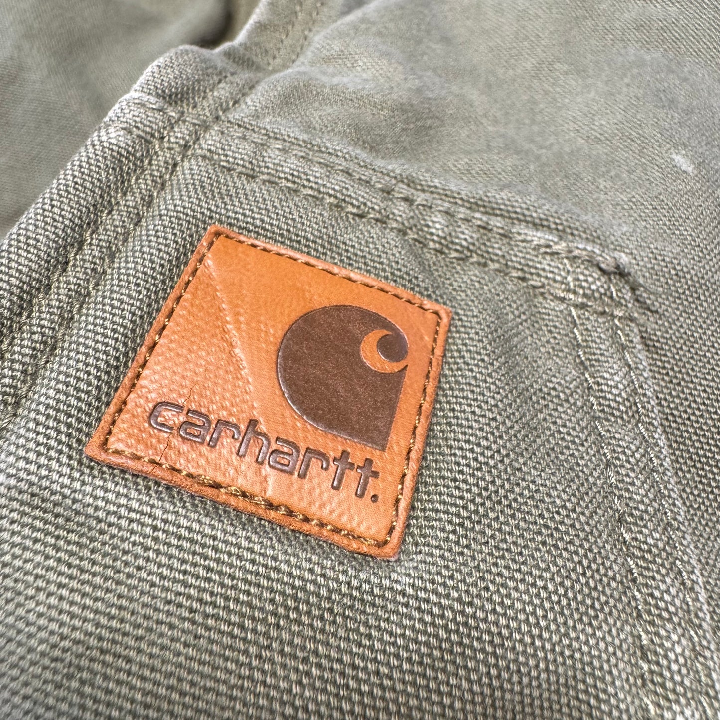 2000s Kids Army Green Active Carhartt Hooded Thick Jacket 7Y