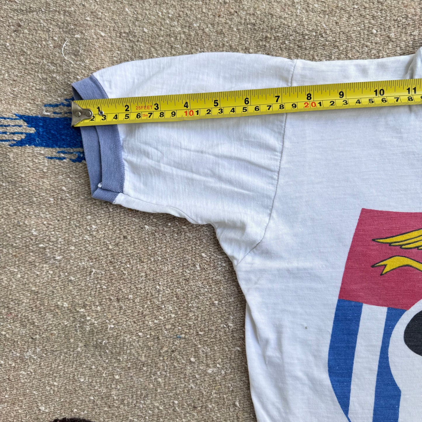 70s 80s Kids Teen Vintage Walt Disney Mickey Crest Shield Short Sleeve T-Shirt 10Y 11Y 12Y