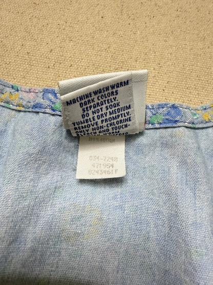 90s Kids Vintage Oshkosh Bgosh Flower AOP Lightweight Denim Jumper / 6X / Made in USA