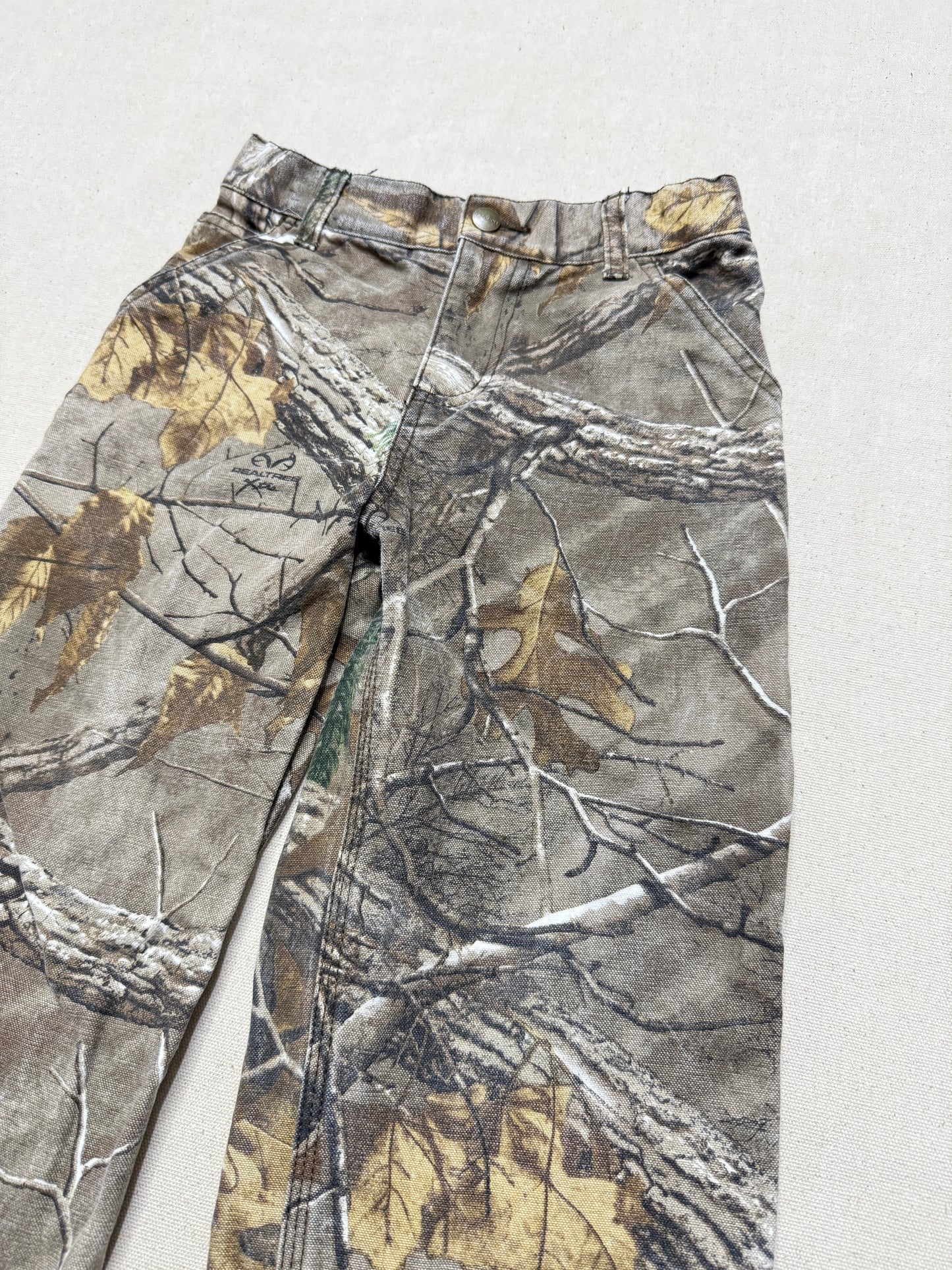 Kids Vintage Carhartt Duck Real Tree Camo Adjustable Waist Pants / 5y 6y