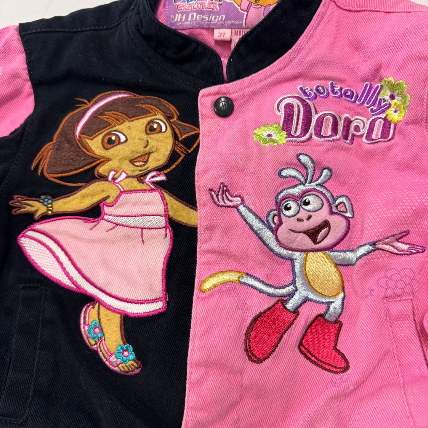 Kids Toddler Dora Racing Pink Snap Jacket 3T