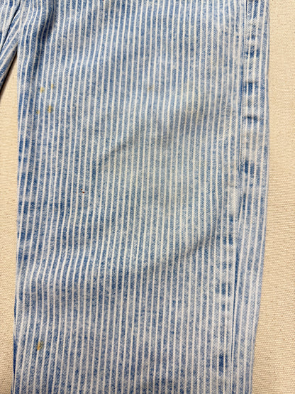 80s 90s Kids Vintage Oshkosh Bgosh Hickory Stripe Suspender Unique Design Slim Straight Overall / 4T 5T / Made in USA