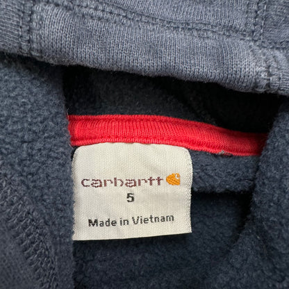 Kids Carhartt Navy Pullover Hoodie Logo Sleeve Size 5T