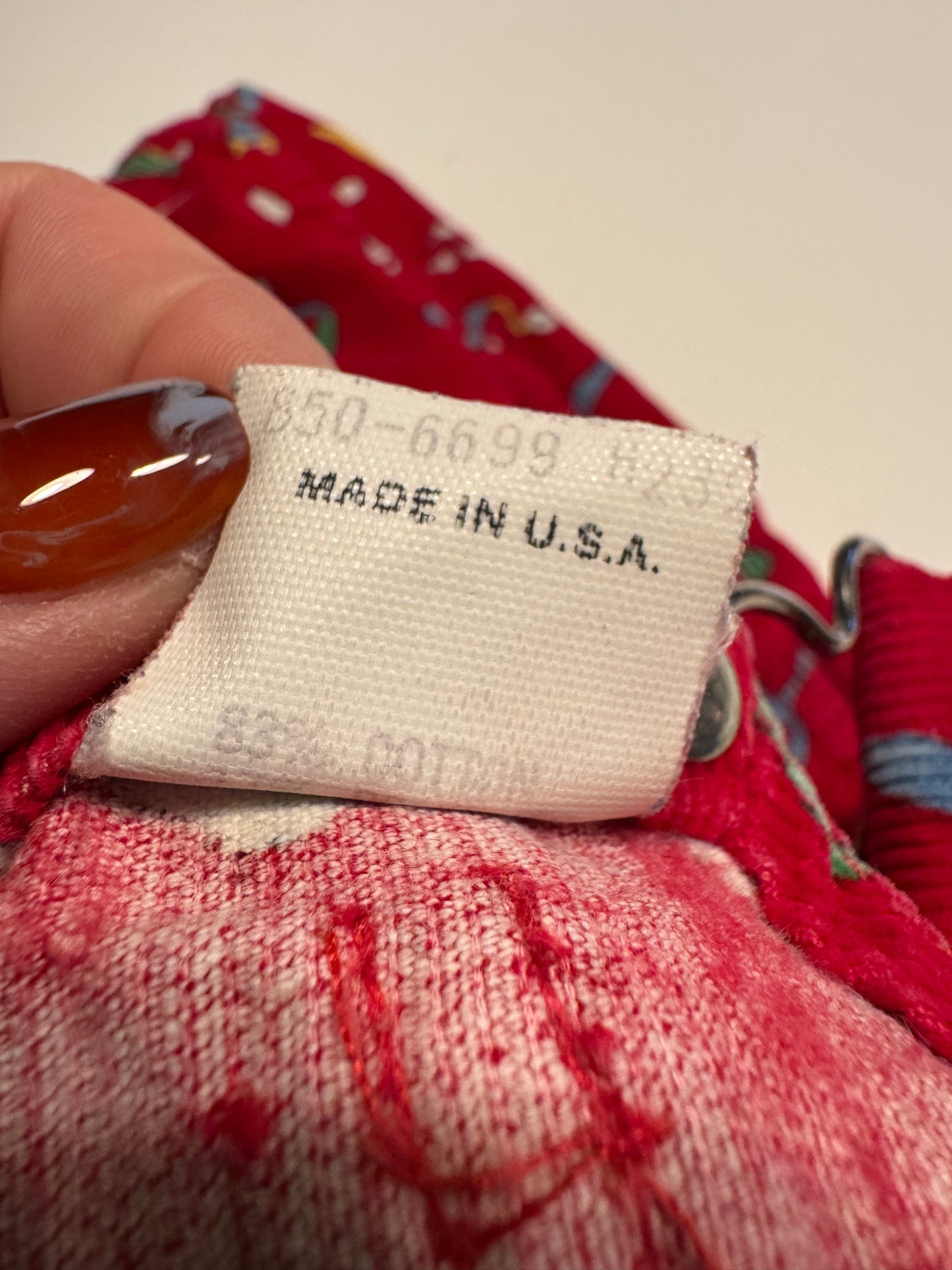 90s Kids Toddler Infant Vintage Baby B’Gosh Oshkosh Red Corduroy Tools Prints AOP //24m / Made in USA