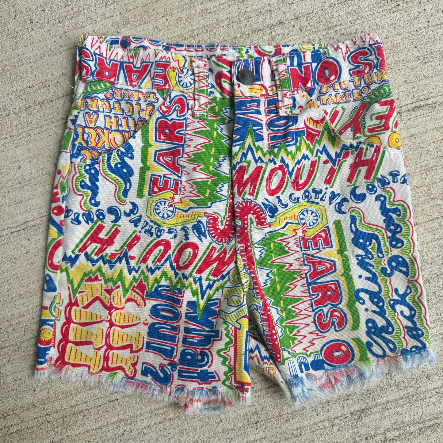 90s Kids Vintage Cut Off Shorts Multicoloured Pattern 6Y 7Y 8Y