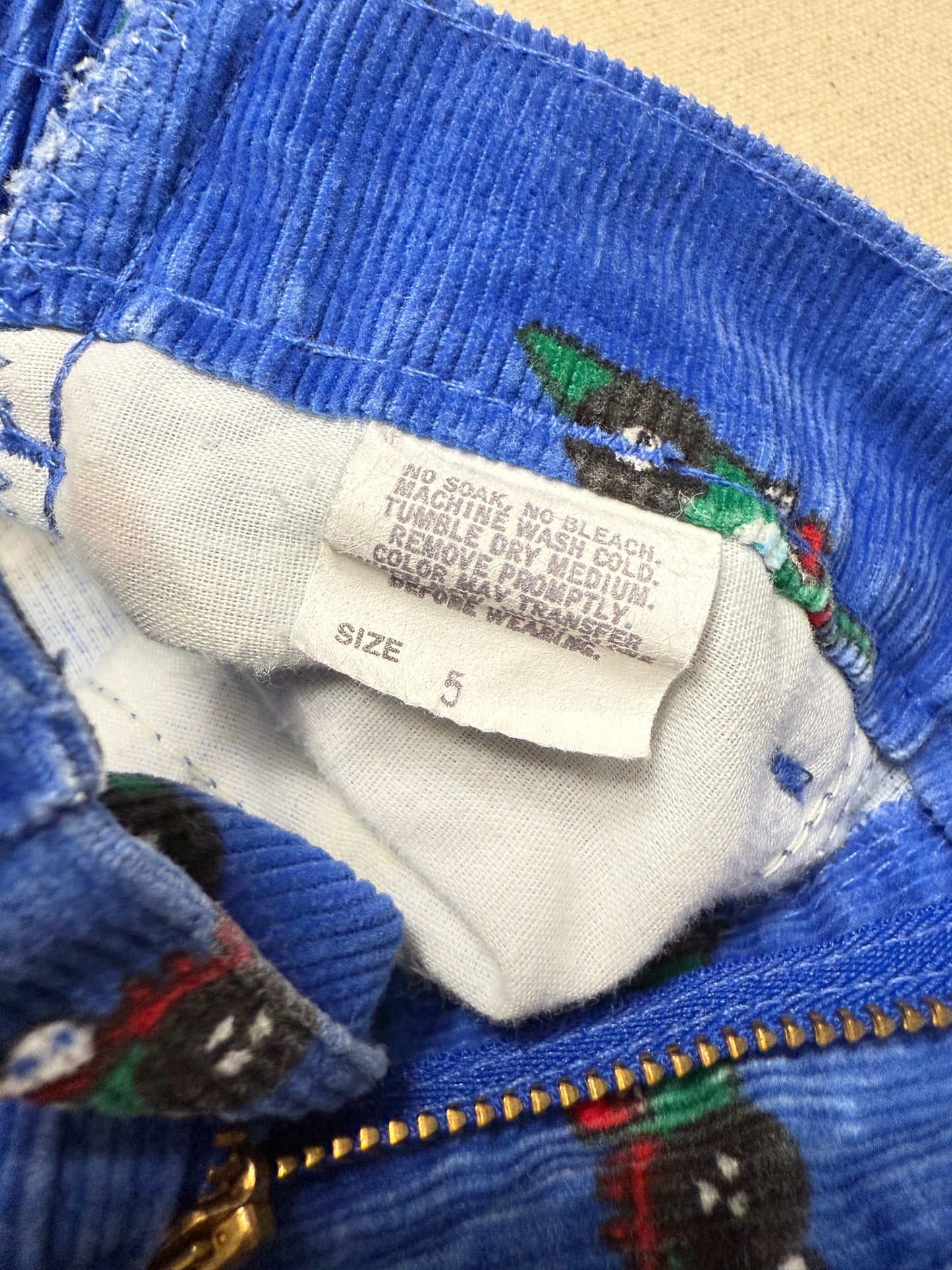 80s 90s Kids Toddler Vintage Oshkosh Bgosh Racing Car AOP Corduroy Painter Pants / 4T 5T / Made in USA