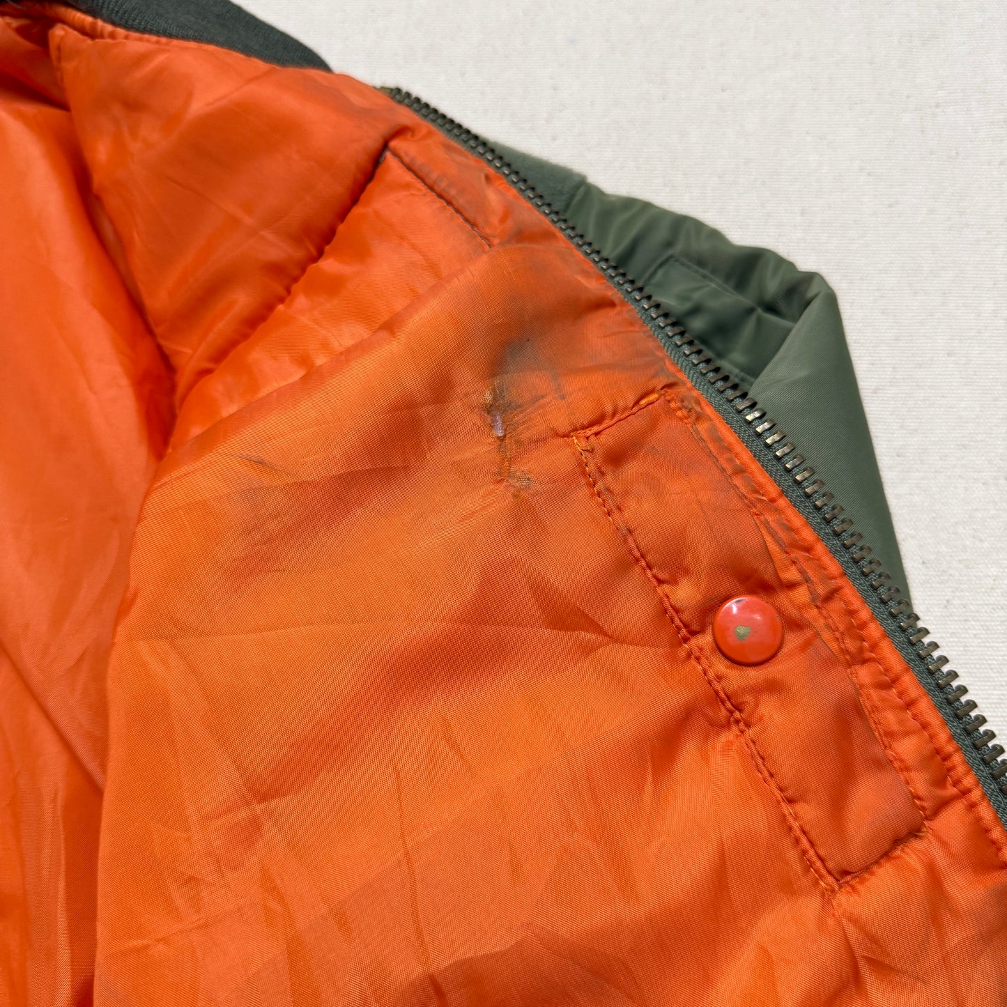 90s 2000' Kids Vintage Fox Outdoor Products Kahki Orange Reversible MA-1 Jacket / 7y 8y 9y