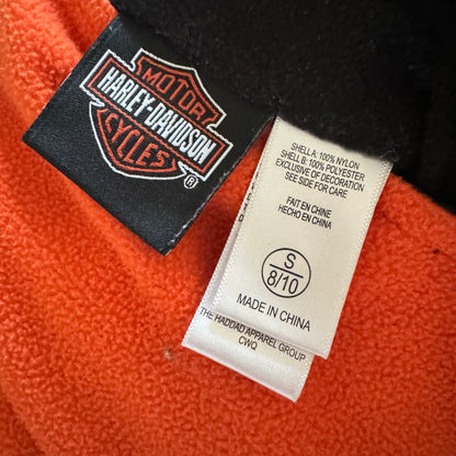 Kids Youth Reversible Fleece Harley Davidson Zip Jacket With Pockets Big Logo S 8Y 9Y 10Y