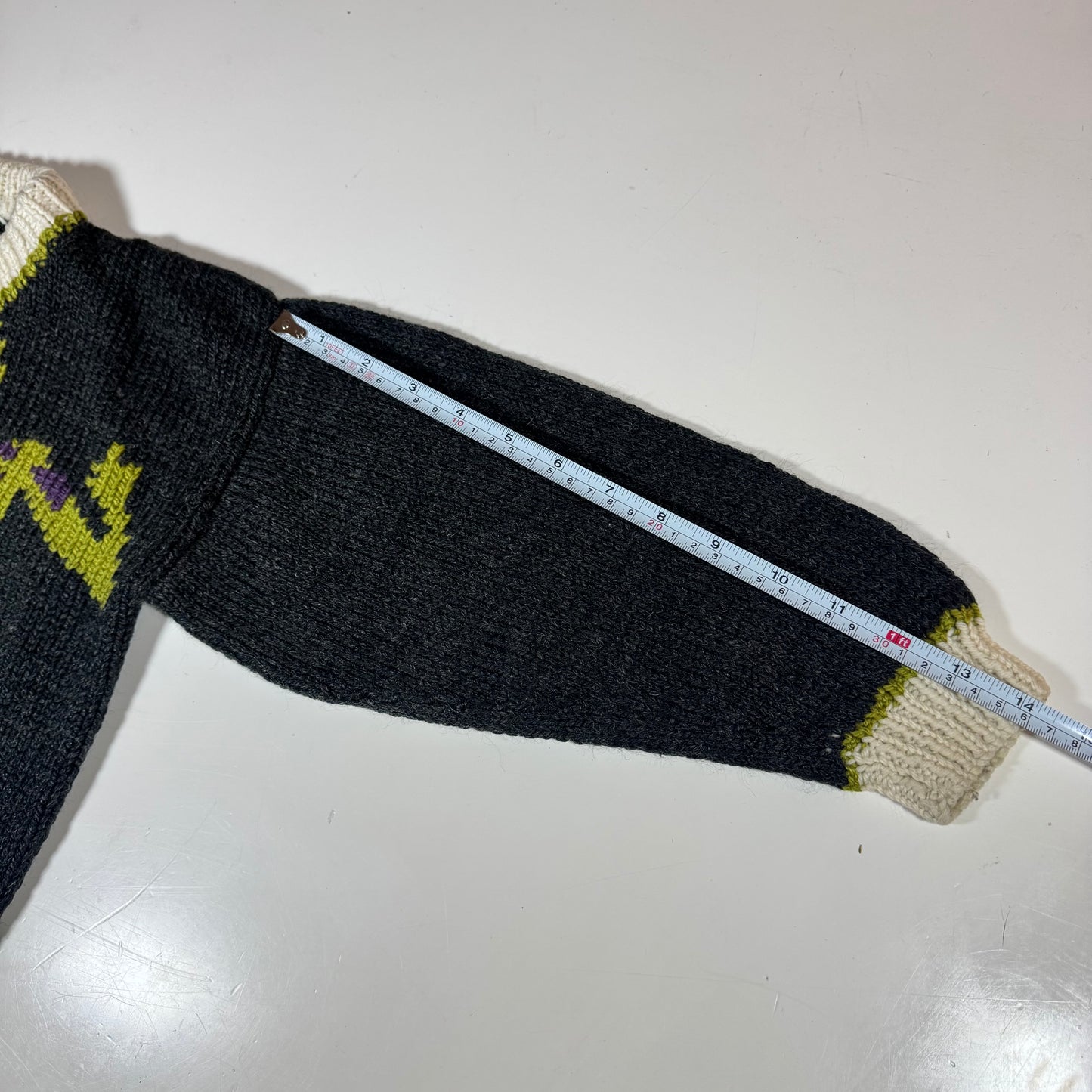 Kids Toddler Vintage Hand Knit Pullover Dark Gray AOP Cute Frogs Print 4Y 5Y 6Y