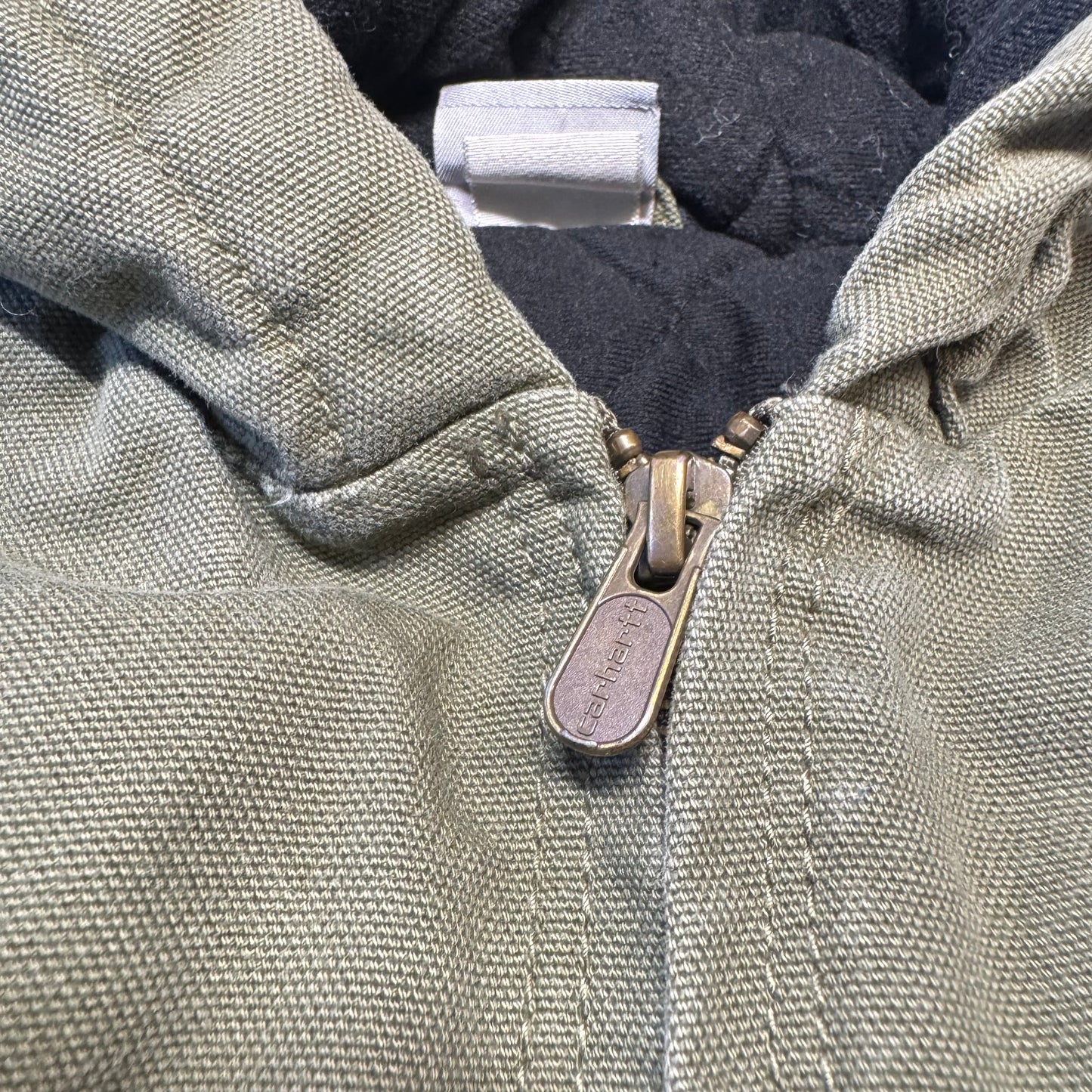 2000s Kids Army Green Active Carhartt Hooded Thick Jacket  7Y