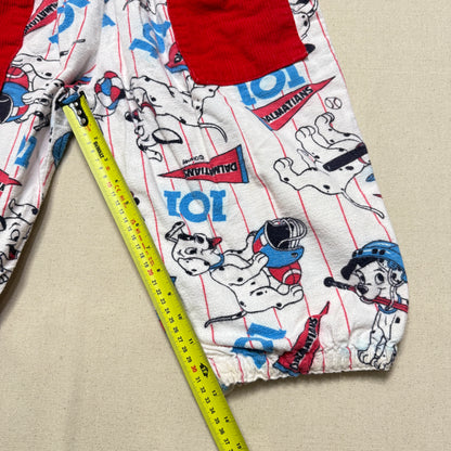 90s Kids Vintage Handmade Dalmatian Loose Fit Overall & Corduroy Zip Up Jacket 2pc Set / 4T 5T