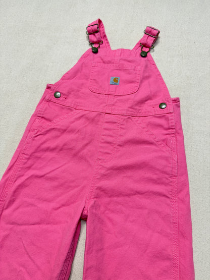 Modern Kids Toddler Carhartt Vivid Pink Bib Cotton Overall / 3T 4T