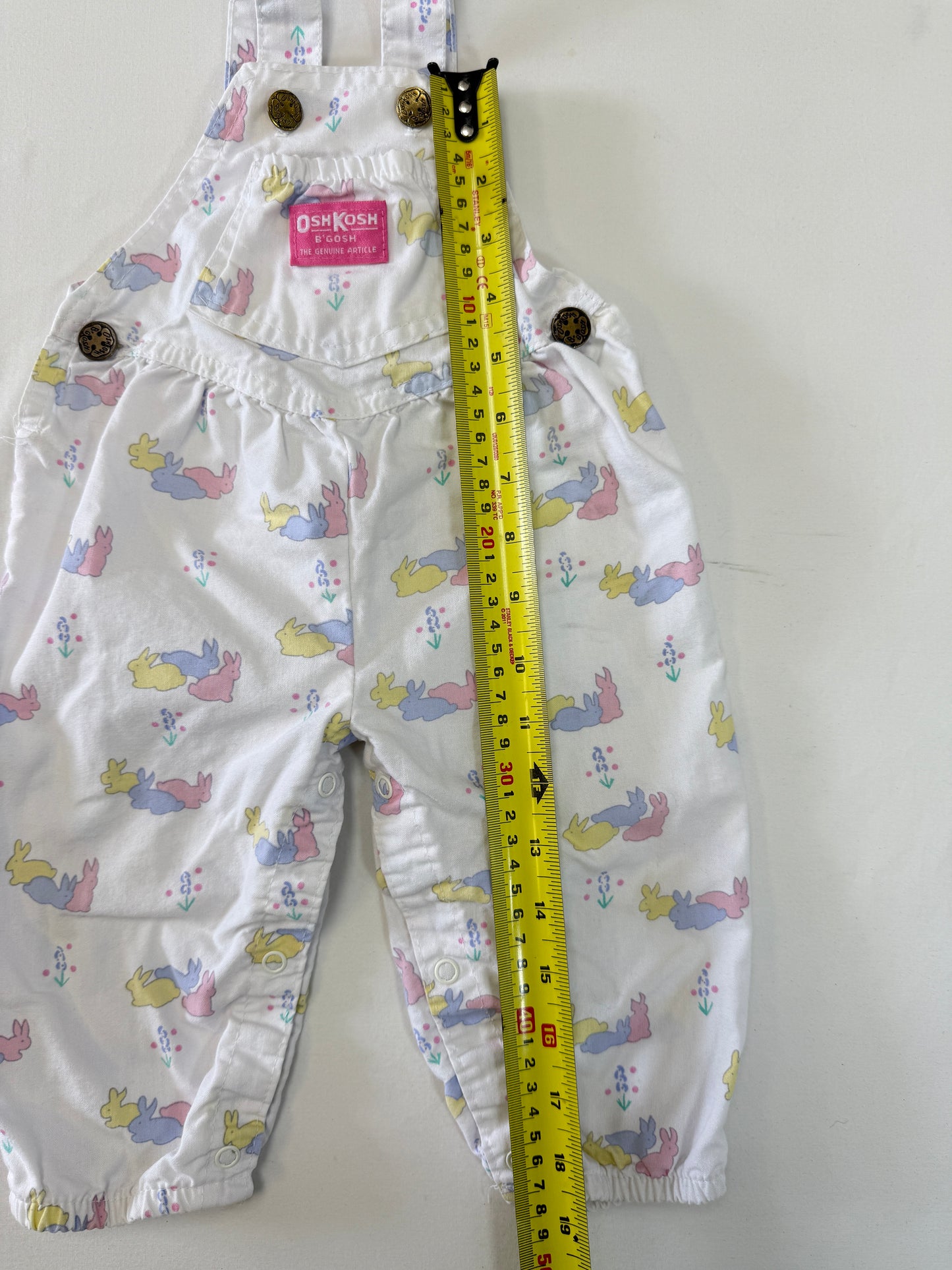 90s Kids Infant Baby Vintage Oshkosh Bgosh Rabitt AOP Overall and Raffle  Sleeve Tshirt 2pc Set / 3m 6m 9m / Made in USA set