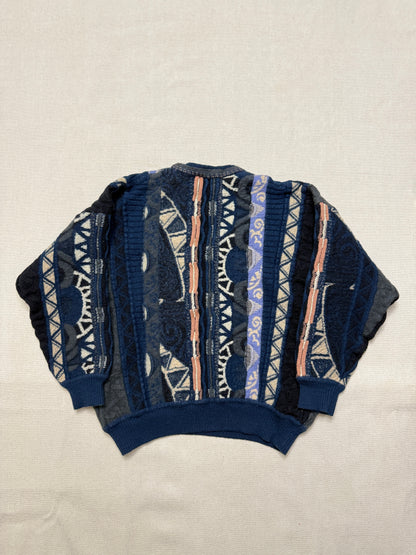 90s Kids Youth Vintage Coogi Style 100% Pure Wool Sweater / Made in USA / 7y 8y 9y