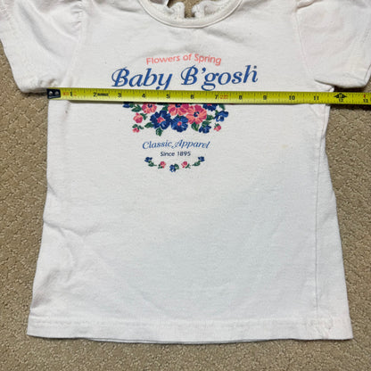 90s Kids Toddler Vintage Baby B’Gosh Oshkosh Floral All Over Print Pant White Tshirt 2pc Set / 24m 2T/ Made in USA Baby