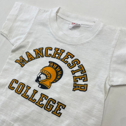 60’s Kids Toddler Baby Vintage Champion Runners Tag Manchester College T-Shirt / 9m 12m 18m 24m 2T / 100% Cotton