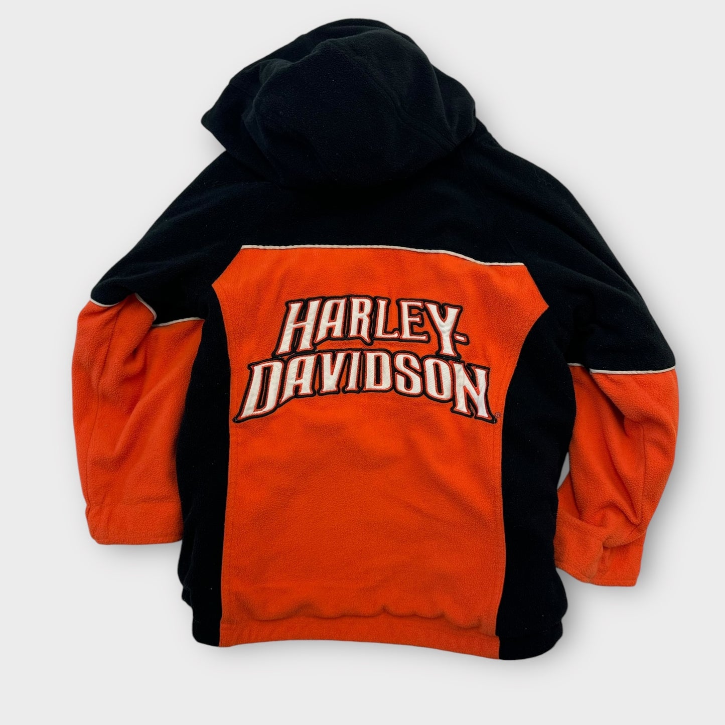 Kids Youth Reversible Fleece Harley Davidson Zip Jacket With Pockets Big Logo S 8Y 9Y 10Y