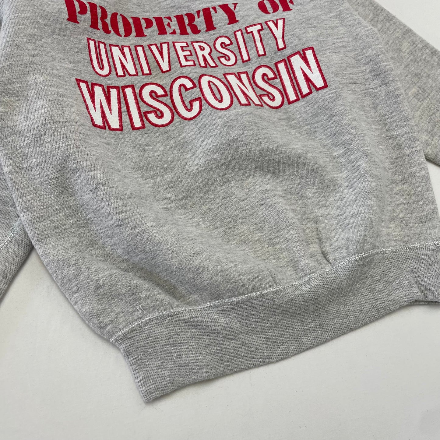 60’s Kids Vintage Property of University Wisconsin JOE BRENNER W Sided Print Sweatshirt / 5y-7y / Cotton Polyester / Made in USA