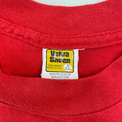 70s/80s Kids Toddler Vintage Denison University Flock Print Tshirt / 4y 5y / Plyester Cotton / Made in USA