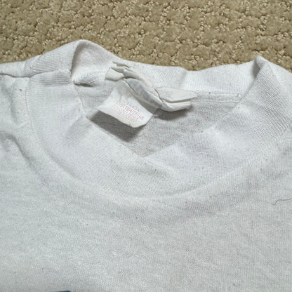 1986 80s Kids Toddler Vintage T-Shirt “ Beware I Bite, Love Bites Of Course! “ Single Stitch White 50/50 Short Sleeve 3Y 4Y 5Y Baby Tee Made in Canada