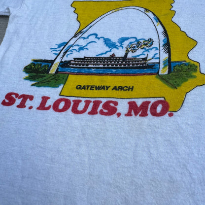 60s Kids Toddler Vintage Gateway Arch St Louis, Missouri Souvenir Single Stitch Short Sleeve T-Shirt 3Y 4Y 5Y Baby Tee