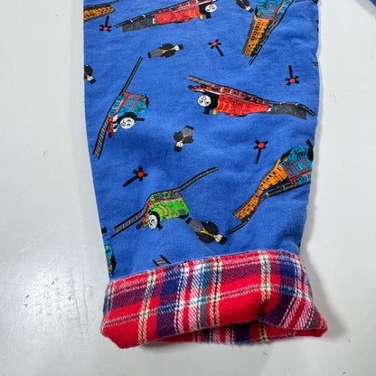 1996 90s Kids Toddler Vintage Thomas The Tank Engine & Friends Plaid Lined Pant AOP Trains Reversible 4Y 5Y Made in USA