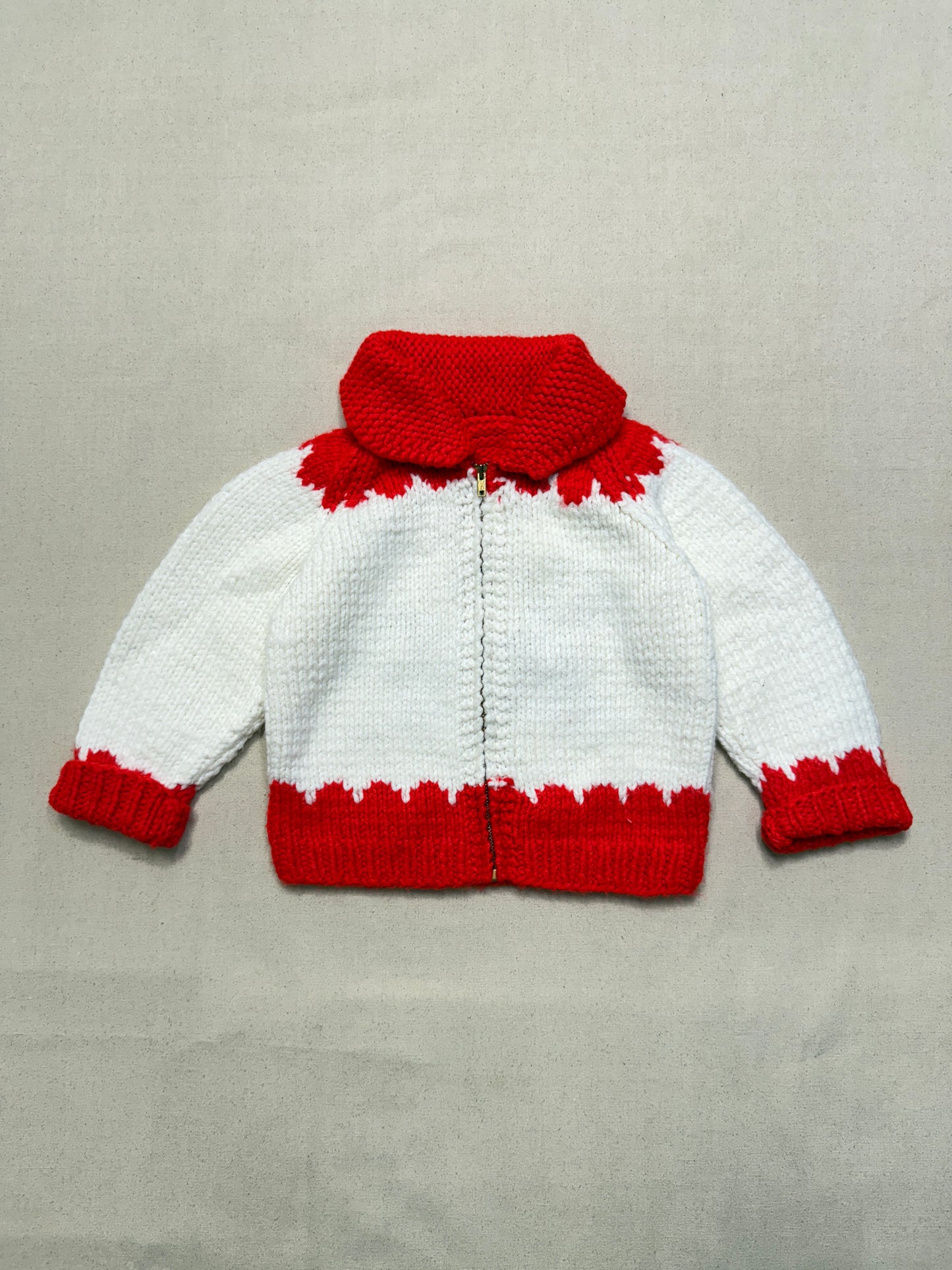 70s 80s Kids Toddler Vintage Carousel Embroidered Shawl Collar Talon Zipper Cowichan Sweater / 3T 4T 5T