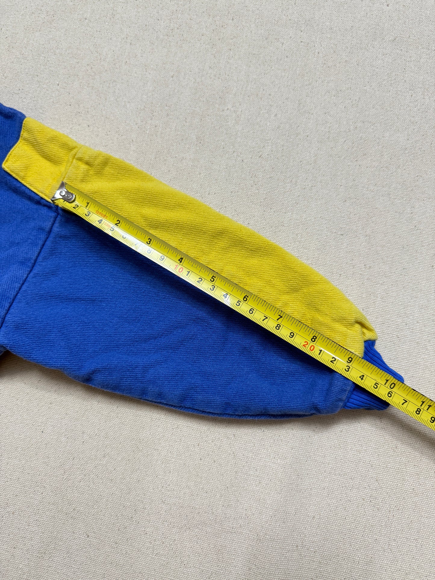 80s 90s Kids Toddler Vintage Oshkosh Bgosh Blue Yellow Snap Collared Longsleeve Cotton Top / 3T 4T / Made in USA
