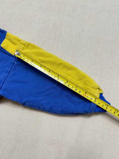 80s 90s Kids Toddler Vintage Oshkosh Bgosh Blue Yellow Snap Collared Longsleeve Cotton Top / 3T 4T / Made in USA