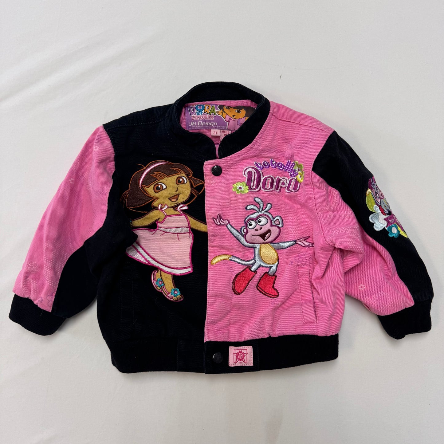 Kids Toddler Dora Racing Pink Snap Jacket 3T