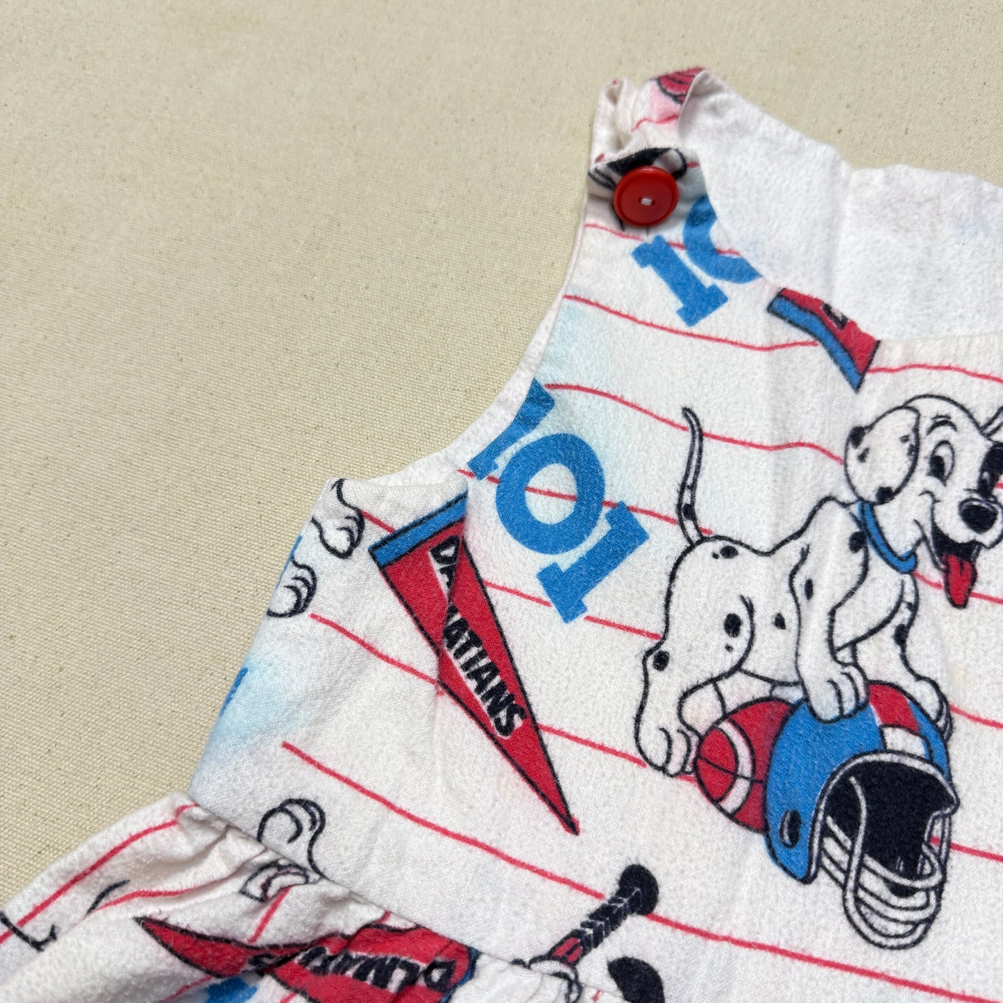 90s Kids Vintage Handmade Dalmatian Loose Fit Overall & Corduroy Zip Up Jacket 2pc Set / 4T 5T