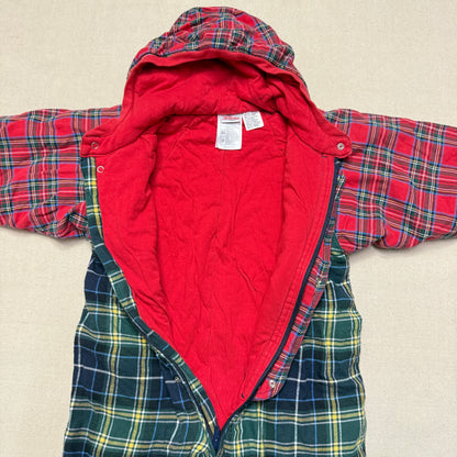Vintage The Disney Store Winnie the Pooh Plaid Check Thick Winter Romper / 24m 2T 3T