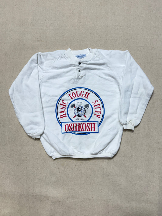 80s 90s Kids Toddler Vintage Oshkosh Bgosh Cool Print White Cotton Raglansleeve Longsleeve Top / 4T 5T / Made in USA