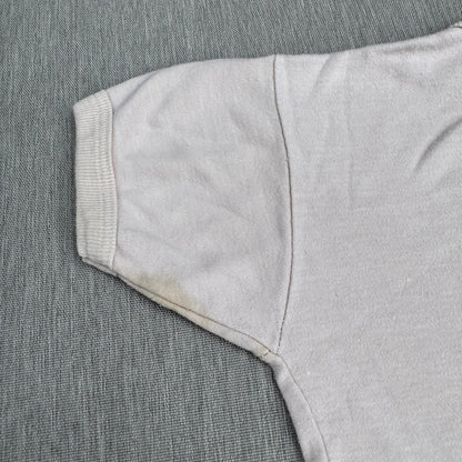 70s Kids Vintage Singapore Dragons Print on a Beige Short Sleeve T-Shirt 5Y 6Y