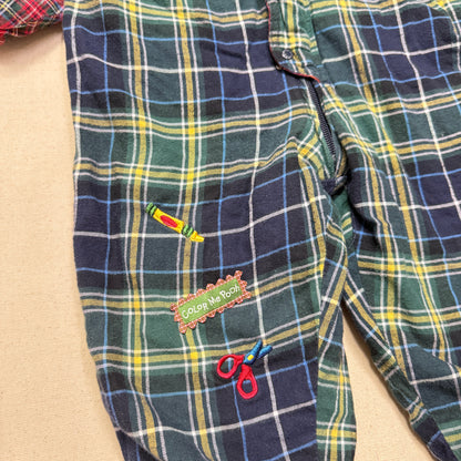 Vintage The Disney Store Winnie the Pooh Plaid Check Thick Winter Romper / 24m 2T 3T