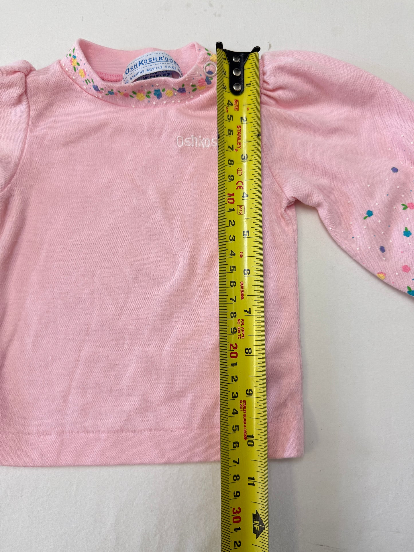 90s Kids Infant Baby Vintage Oshkosh Bgosh Floral AOP Longsleeve Shirt and Overall 2pc Set / 0m 3m / Made in USA