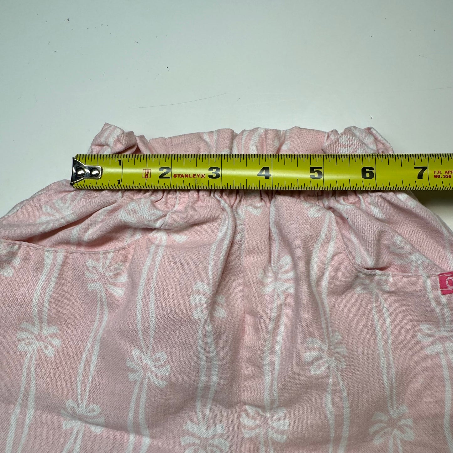 90s Kids Baby Toddler Vintage Oshkosh B’Gosh Pink Bow Print Elastic Waistband Shorts / 18m/ Made in USA