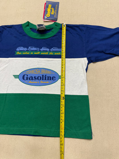 90s Kids Toddler Vintage Deadstock NWT Oshkosh Bgosh Car Design Thick Stripe Longsleeve Tshirt / 4T 5T / Made in USA