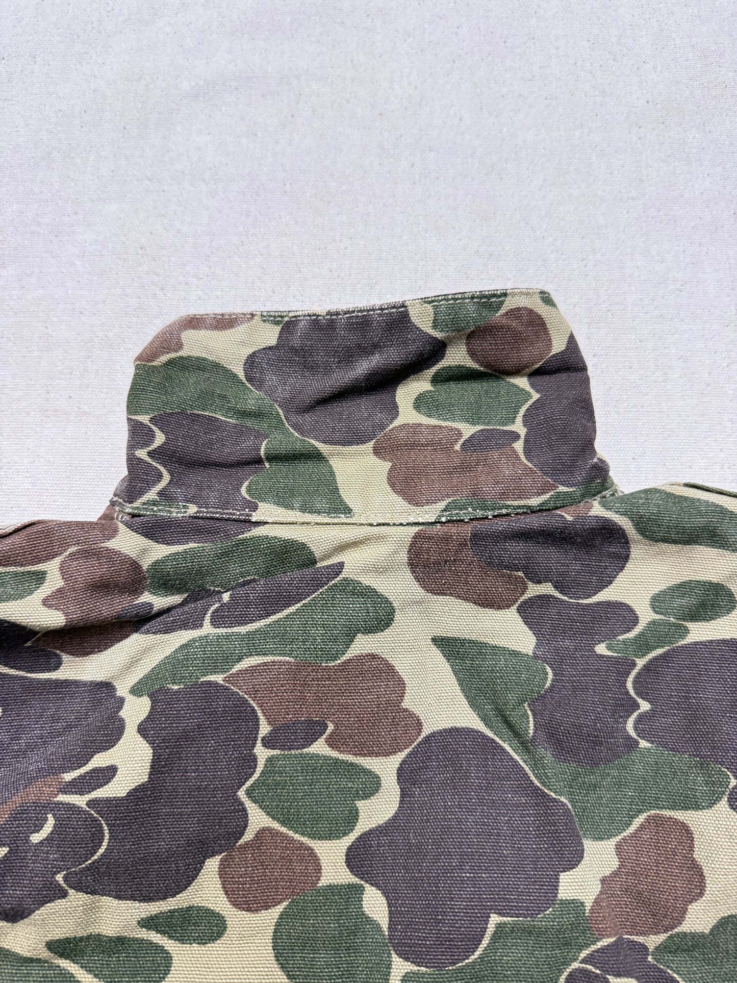 80s Kids Youth Vintage Carhartt Rare Duck Hunting Camo Corduroy Collar Quilt Lined Jacket / 7y 8y 9y