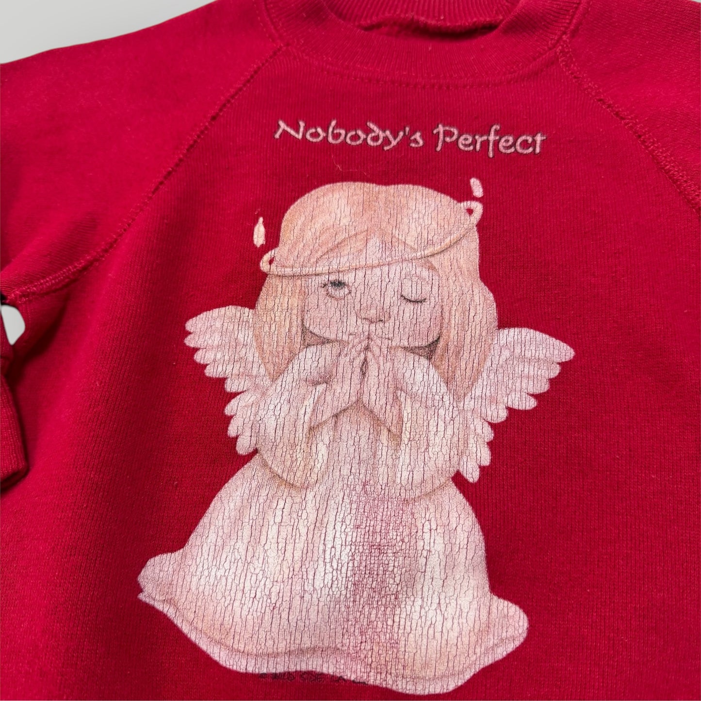 90s Baby Vintage Nobody’s Perfect Red Crew Sweatshirt 18m 24m