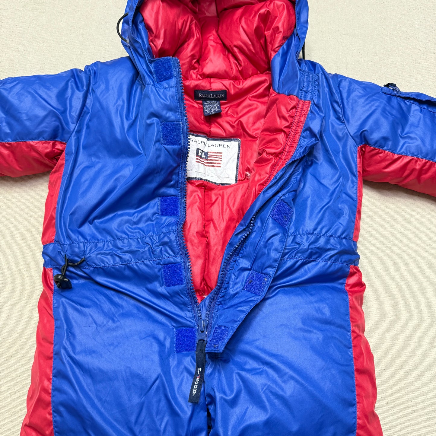 90s Kids Infant Baby Vintage Ralph Lauren Polo Sport Half Zip Up Down Snow Suits / 9m 12m 18m 24m