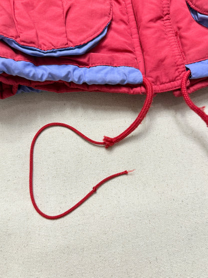 90s 2000' Kids Toddler Vintage Oshkosh Bgosh Heart Buttons Removable Hood Boa Down Jacket / 4T 5T 6y