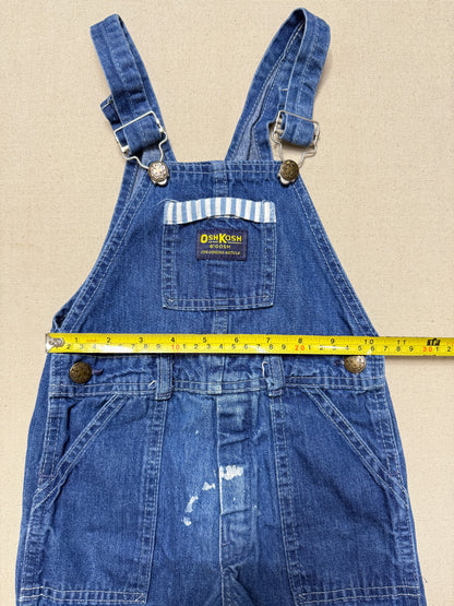 ASIS / 80s Kids Toddler Vintage Oshkosh Bgosh Stripe Pattern Denim Overall / 3T 4T / Made in USA