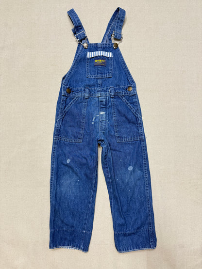 ASIS / 80s Kids Toddler Vintage Oshkosh Bgosh Stripe Pattern Denim Overall / 3T 4T / Made in USA