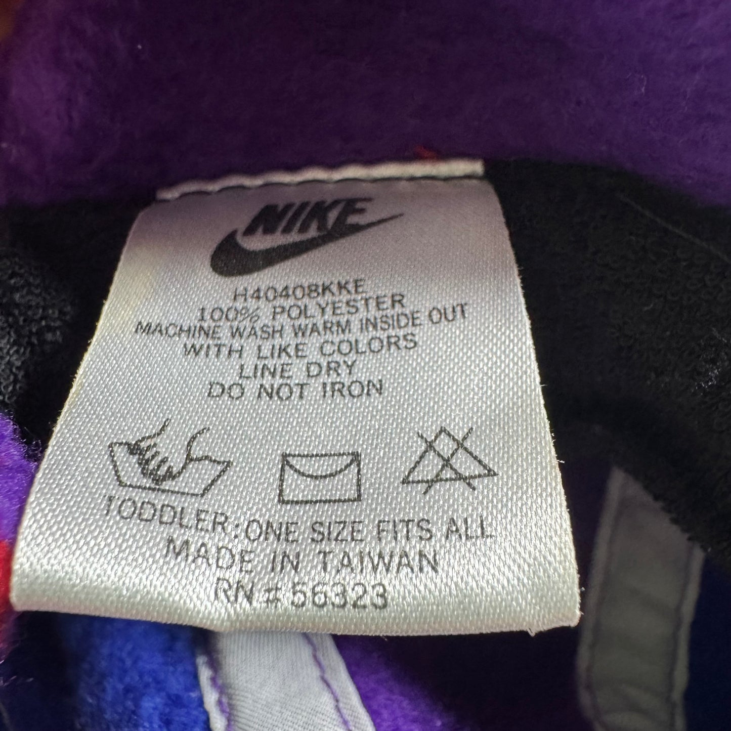 2000s Vintage Nike Kids Toddler Multicolored Fleece Warm Hat With Straps One Size Fits All 2T 3T