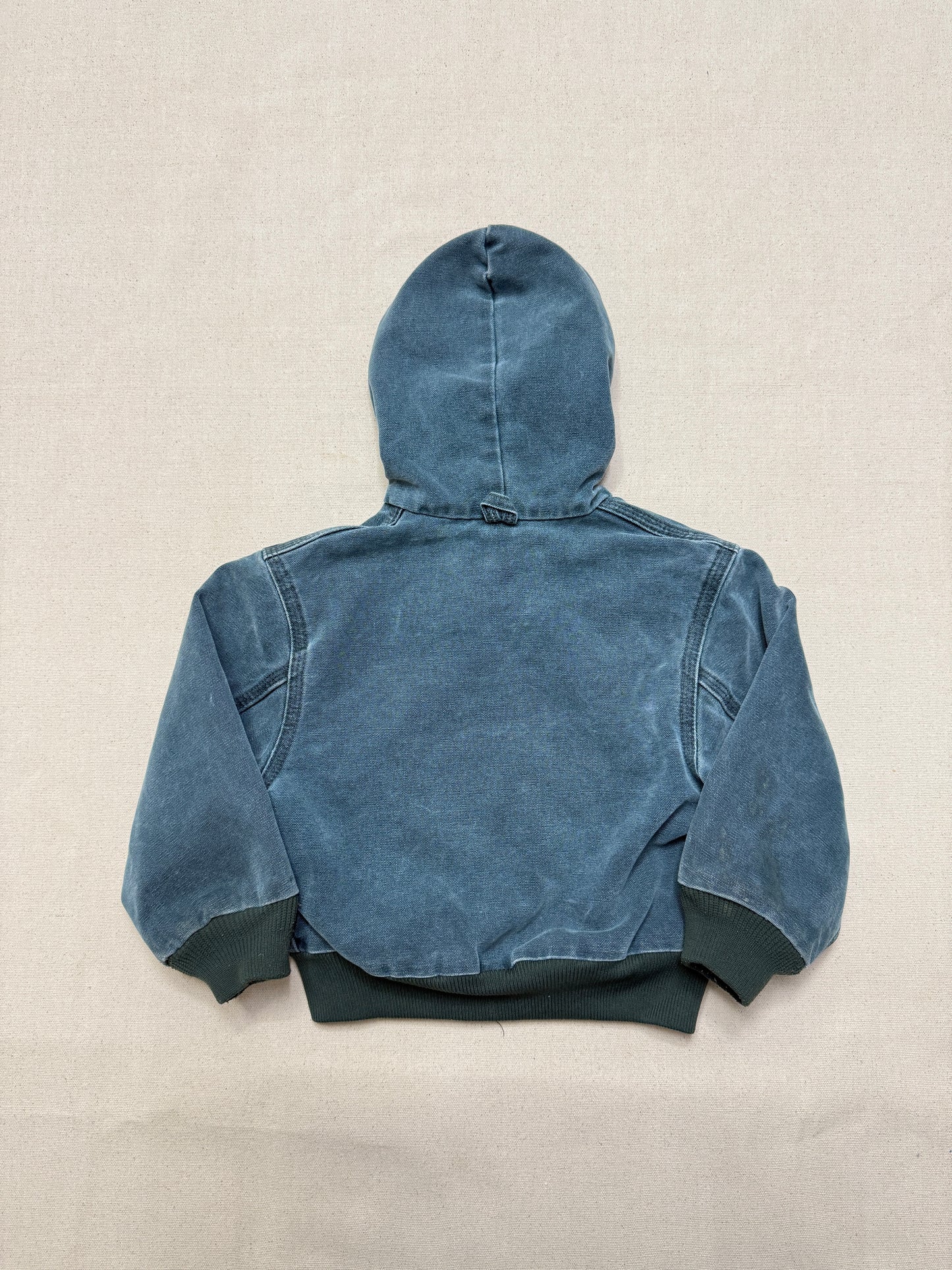 1999 90s Kids Toddler Vintage Carhartt Dark Green Quilted Lined Hooded Active Jacket / 2T 3T 4T