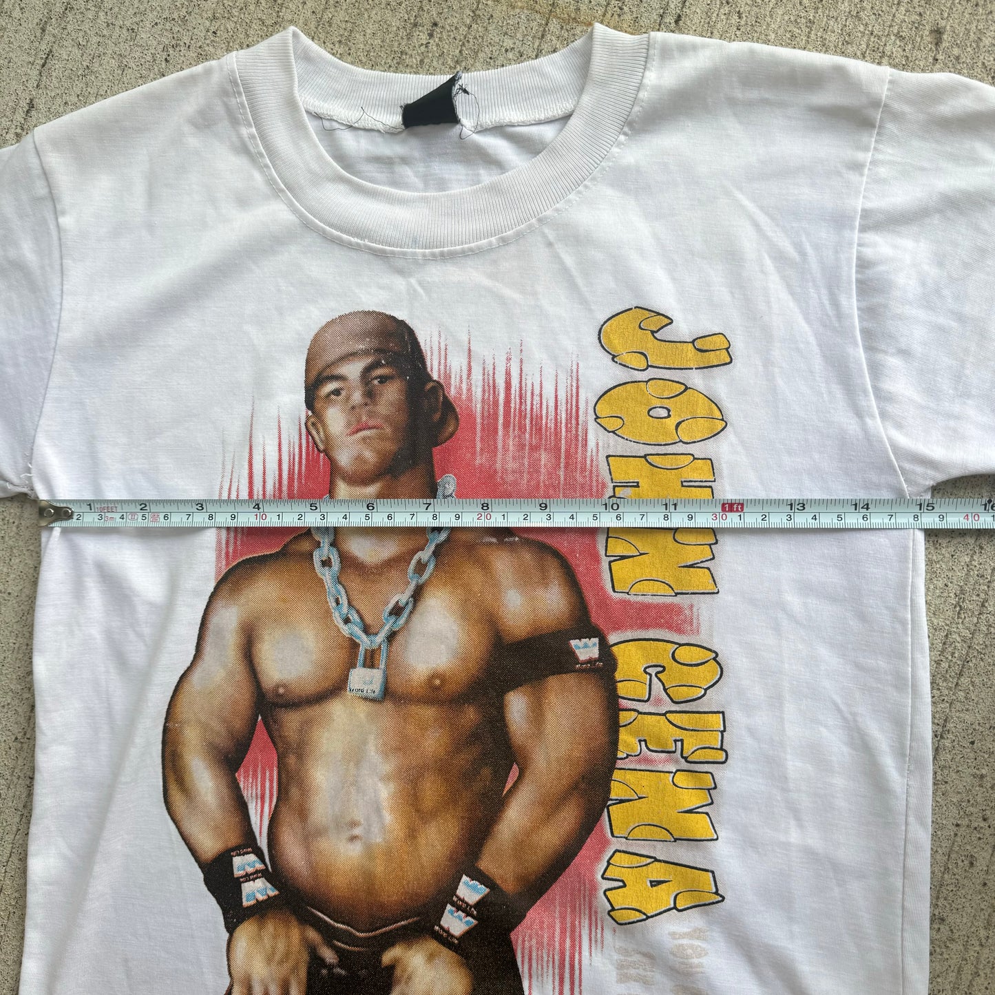 2000s Kids Youth Vintage Bootleg John Cena Print White T-Shirt 6Y 7Y 8Y